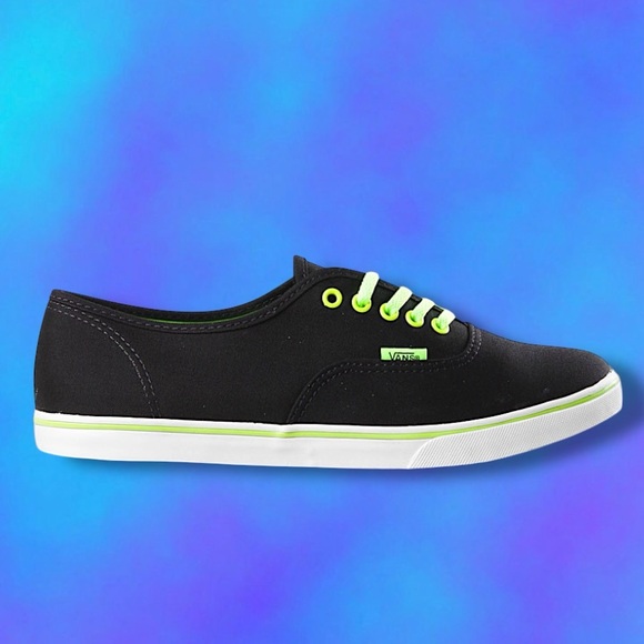 Vans Black with Neon Green Accents Shoes - Picture 7 of 10